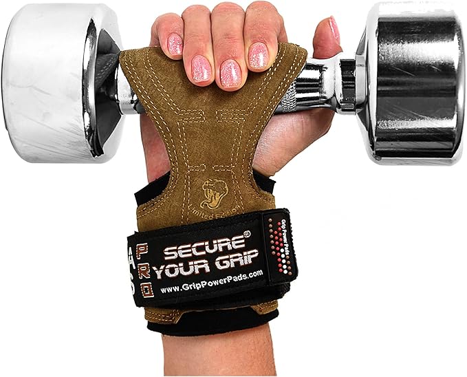 Cobra Grips FIT Leather Weight Lifting Gloves Heavy Duty Straps, Alternative to Power Lifting Hooks, Power Lifting For Deadlifts With Built in Adjustable Neoprene
