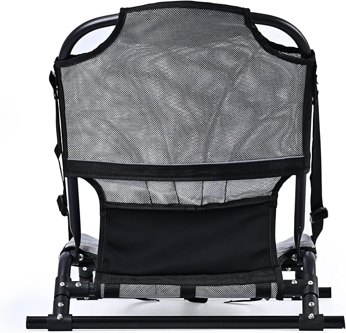 Kayak Seats with Back Support, Aluminum Alloy Folding Kayak Seat, Breathable Textile Mesh Fabric Material, Adjustable Universal Paddle Board Seat for Fishing, Inflatable Kayaks, Sup, Canoe