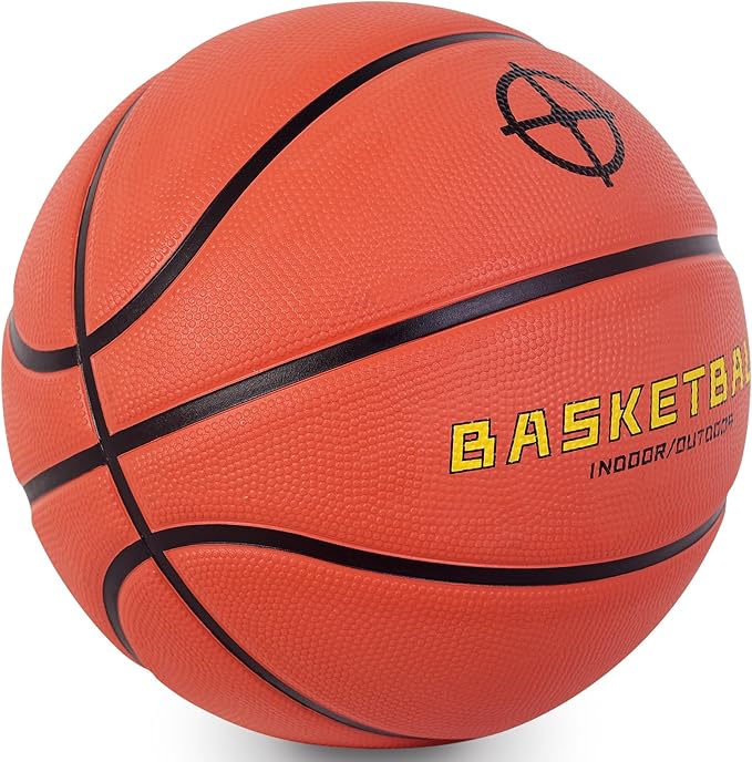 KUYOTQ Kids Toddler Youth Adult Size 3/4/5/6/7 Basketball 22/25.5/27.5/28.5/29.5" Thickened Rubber or Faux Leather Basketball for Boys Girls (Deflated)