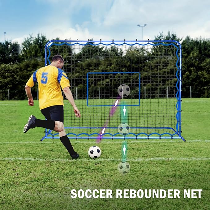 Dual-Mode Soccer Goal Net & Soccer Rebounder Net,Premium Durability for Intense Shooting Training,Quick-Switch Angle Soccer Training for Control,Passing Practice,Soccer Gifts for Kids Teen Adult
