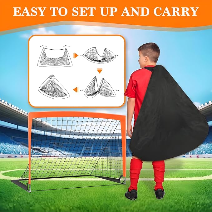 Soccer Goals for Backyard, Portable Soccer Goal, Football Practice, Soccer Training Equipment for Young