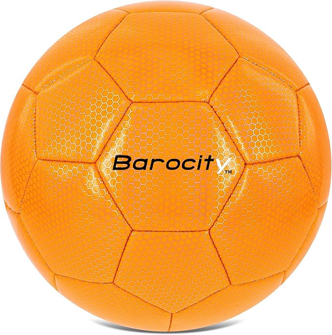 Soccer Ball - Premium Boy and Girl Official Match Ball with Cool Reflective Iridescent Rainbow Hex Pattern, Durable, Indoor, Outdoor, Training, Practice, Playtime and Games