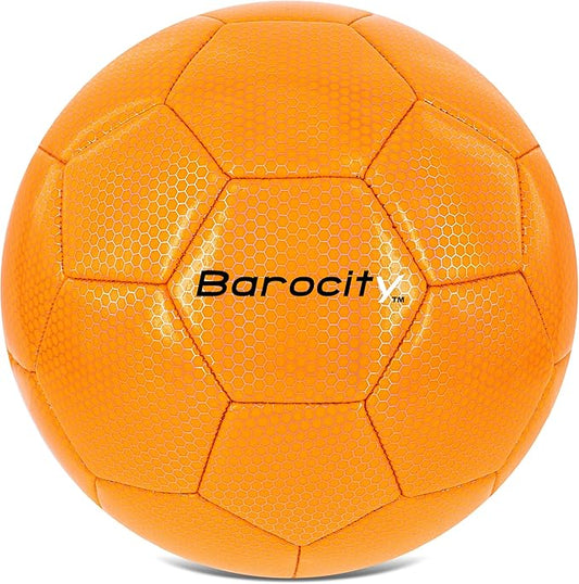 Soccer Ball - Premium Boy and Girl Official Match Ball with Cool Reflective Iridescent Rainbow Hex Pattern, Durable, Indoor, Outdoor, Training, Practice, Playtime and Games