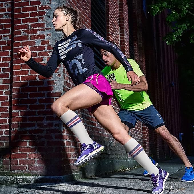 fenglaoda 8 Pairs Compression Socks for Men & Women 20-30 mmHg Knee High Nurse Pregnant Running Medical and Travel Athletic