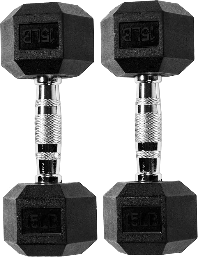 Rubber Coated Hex Dumbbell Weight Sets and Storage Rack, 100LBS Set or 150LBS Set, 5-20 lbs Pairs or 5-25 lbs Pairs