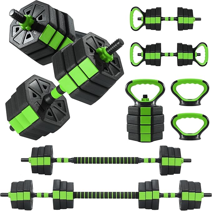 3-In-1 Octagonal Adjustable Dumbbell Set, 44/88LBSFree Weights Dumbbells with Anti-Slip Handle for Men & Women, Versatile Dumbbells Set of 2 with Connector, Perfect for Home Gym