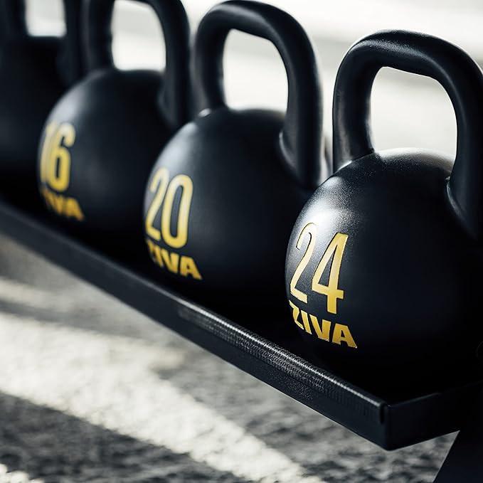 ZIVA Steve Cotter Signature Steel Competition Kettlebells - Hard-Wearing Crack-Resistant Powder Surface Coating, 34mm Steel Handle with Non-Slip Super Textured Powder Coating Grip - Avail 6kg - 32kg