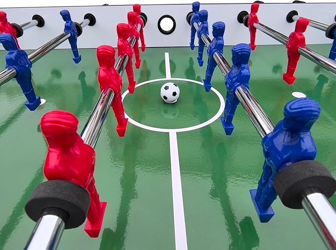 Foosball Table, 52.75'' Home Arcade Table Soccer with 4 Balls and Manual Scorer, Competition Foosball Table Set for Family Game Room, Adult Rrec Room, Basements or Bar