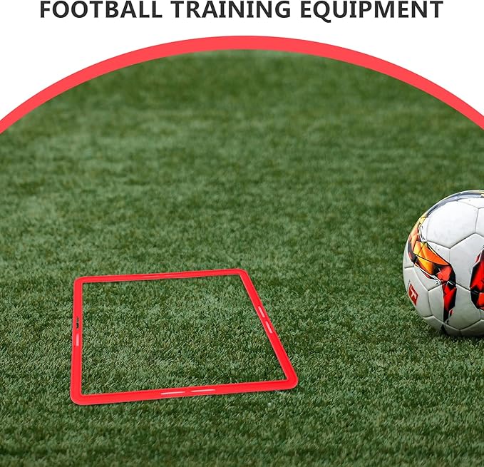 POPETPOP Square Agility Rings, 6pcs Speed Rings, Youth Agility Footwork Training Speed Hurdles Ladder Fitness Equipment Sport Workout Home Gym