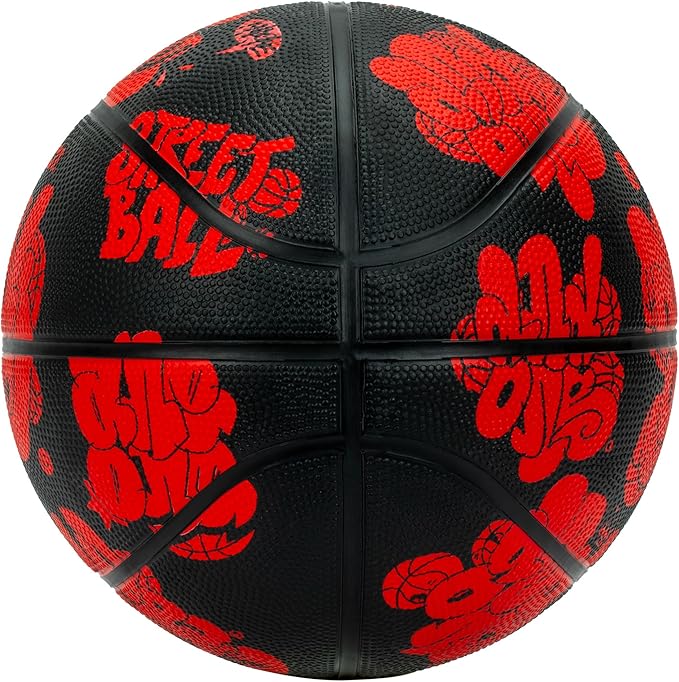 AND1 Toss Up Basketball : Youth Sized Rubber Streetball for Indoor and Outdoor Use, Deep Channel Construction and Durability, Includes 10” Pump