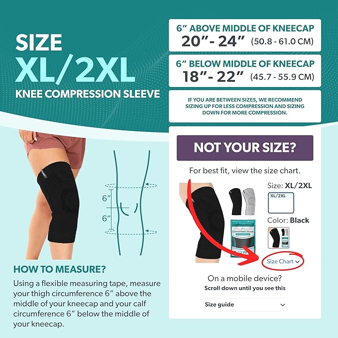 BraceAbility Knee Compression Sleeve - Knit Knee Pain Brace for Men or Women, Arthritis Relief, Meniscus Tear, Running, Workout, Sports, Swelling, Athletic Support for Joint Stability (XL/2XL Black)