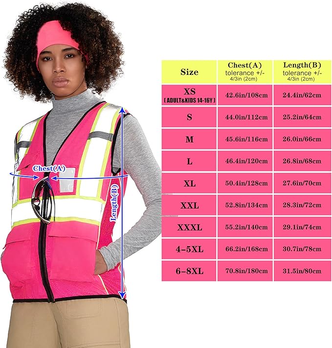 AYKRM 11 color Ladies High Vis Reflective Safety Vest for Women