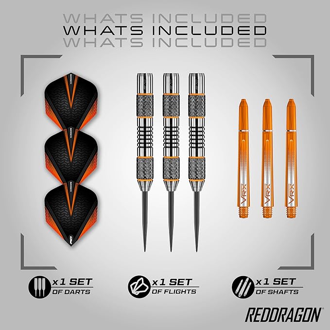 RED DRAGON Amberjack Series Darts Set with Flights and Shafts (Stems)