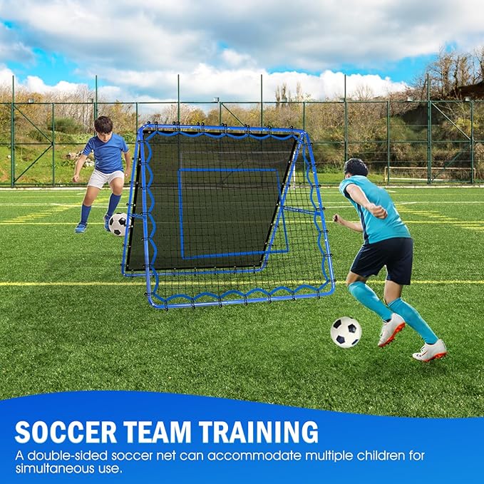 Dual-Sided Soccer Rebounder Net, Fast & Slow Rebound Speed Training for Control, Passing Practice, Easy Setup Baseball/Volleyball Rbounder Pitchback Net Gifts Aids & Equipment for Kids,Teens & Adults
