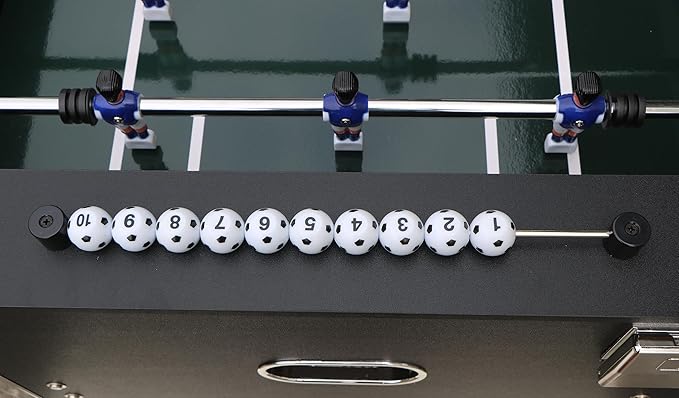 ﻿ ﻿ 55'' Foosball Table, Home Arcade Table Soccer with Adjustable Legs&Heavy-Duty Bracket | Equipped with 4 Balls+2 Cup Holders | Multifunctional Football Table for Home Bar and Game Room