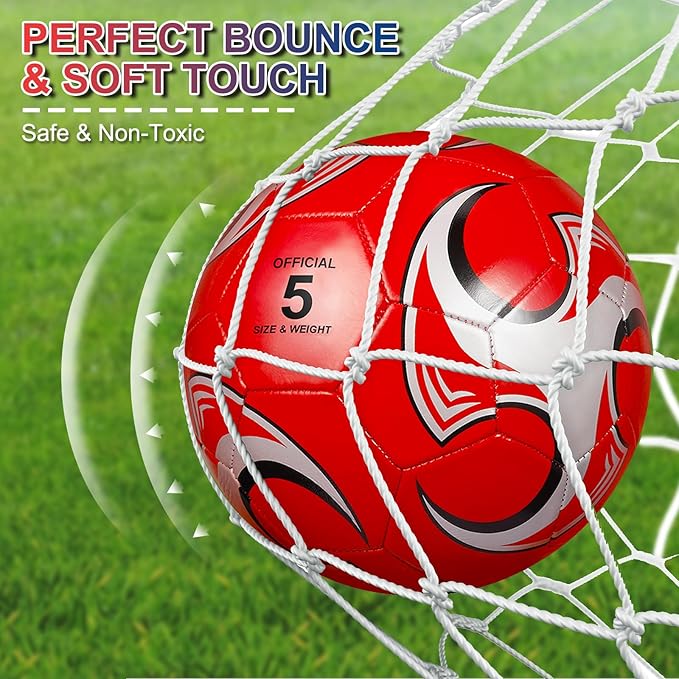 Libima 13 Pcs Soccer Ball Bulk 10 Pcs Official Soccer Ball with 2 Pump and Carry Bag Indoor Outdoor Training Game Sport Gift for Youth Adult Back to School