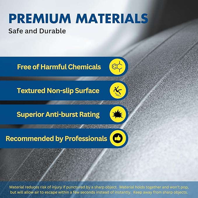 ProBody Pilates Exercise Ball - Multiple Sizes Gym Grade Balance Ball for Fitness, Yoga, Workout, Pregnancy & Physical Therapy