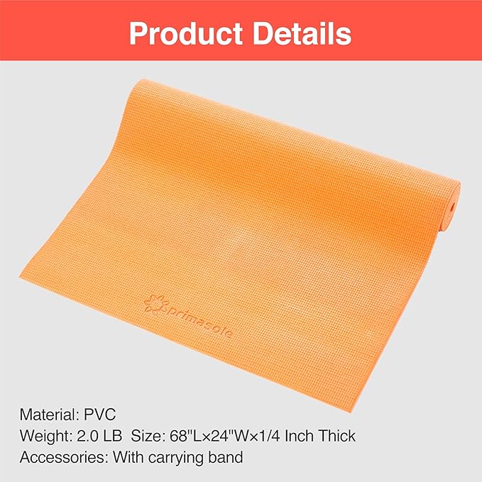 Yoga Mat with Carry Strap for Yoga Pilates Fitness and Floor Workout at Home and Gym Non-slip 9 colors