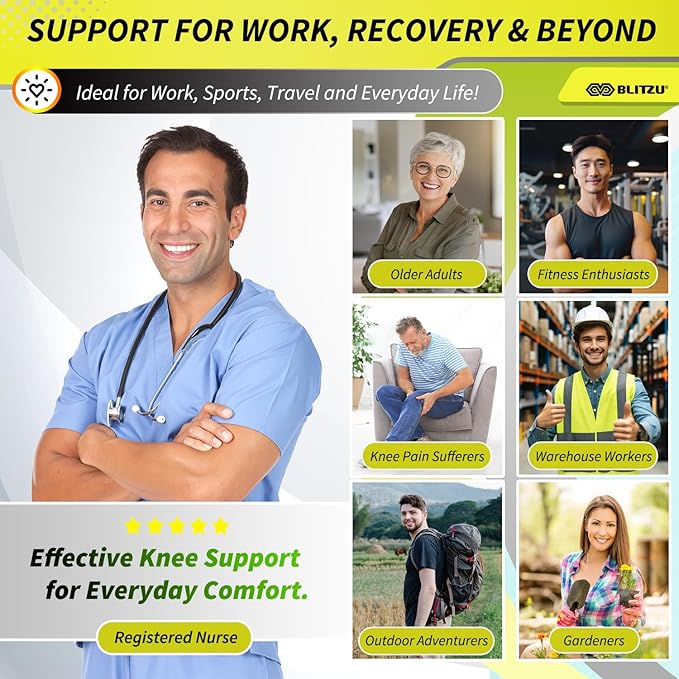 Knee Brace for Women & Men, 2 Pack Compression Knee Brace, Knee Support Sleeve for Pain Relief, Running, Workout, Sports, Knee Braces for ACL, Meniscus Tear, Arthritis and Injury Recovery Purple S