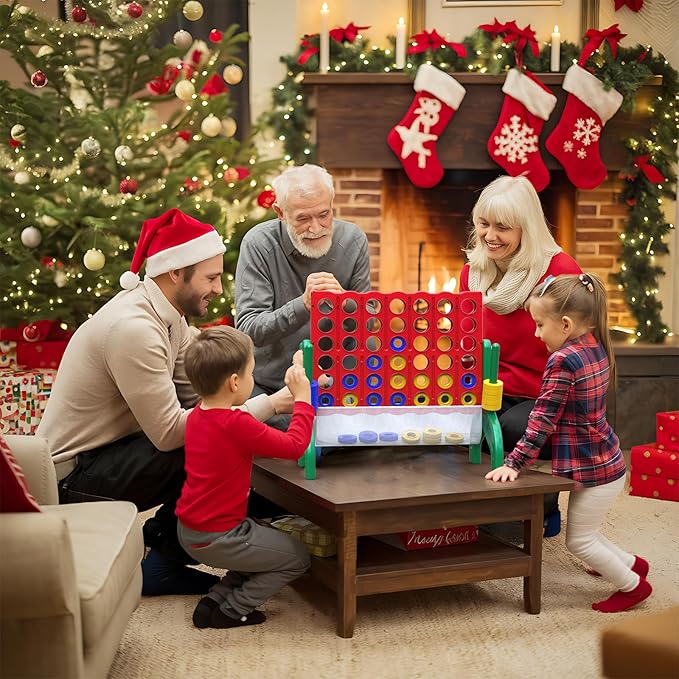 Aywewii 1.9 Feet Giant 4-to-Score Connect Game Set for Kids and Adults 4-in-A-Row Jumbo Yard Game Large Outdoor Toys Big Family Games Birthday Gifts for Toddler Boys Girls Ages 3+ Year Old