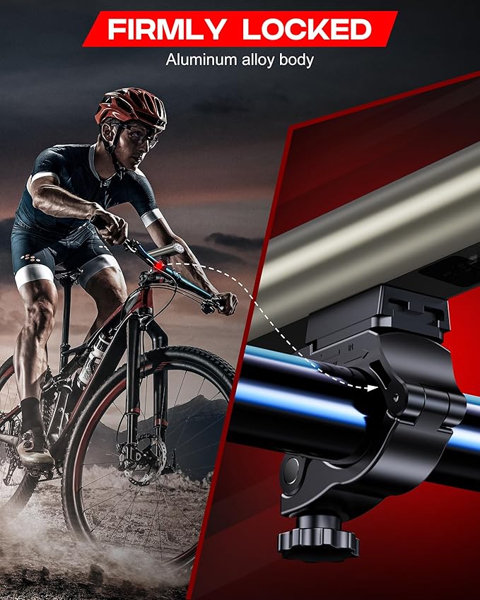 High Lumen Bike Light Set, Prasky Rechargeable Bicycle Lights Front and Rear, Super Bright LED Headlight, IP65 Waterproof Multiple Modes Road Mountain Bike Lights for Night Riding
