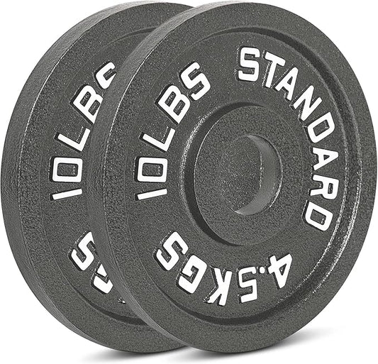 Cast Iron Olympic Weight Plates – Free Weights with 2-inch Hole & Anti-Rust Hammertone Finish - Ideal for Strength Training, Crossfit Equipment & Home Gym Set – Sold in Pairs - 2.5LB–45LB