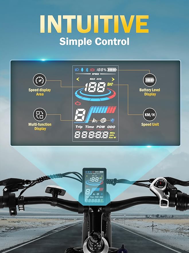 Electric Bike for Adults with Peak 1500W Brushless Motor,65Miles 28MPH Electric Mountain Bike, 624Wh Removable Built-in Battery Ebike, 26"×4 Fat Tires Ebikes for Adults,7 Speed,Front Suspension