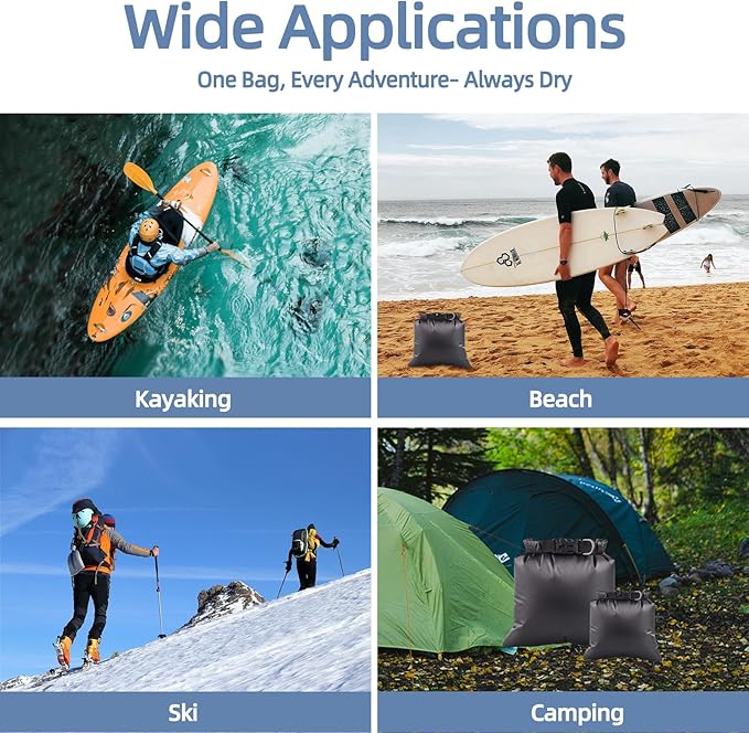 6PCS Dry Bags Waterproof, Lightweight Dry Bags for Kayaking Waterproof，Outdoor Waterproof Bag for Kayaking Hiking Boating Camping