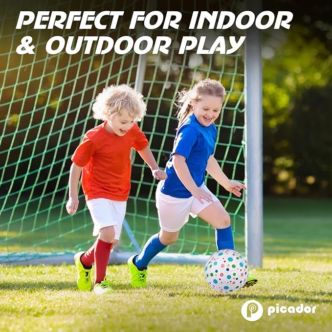 Soccer Ball Size 3, Size 4 - Kids Aged 3-5 6-8 8-12 Outdoors Sports Training Playing Ball Set with Pump Teens Girls Boys Back to School Gift
