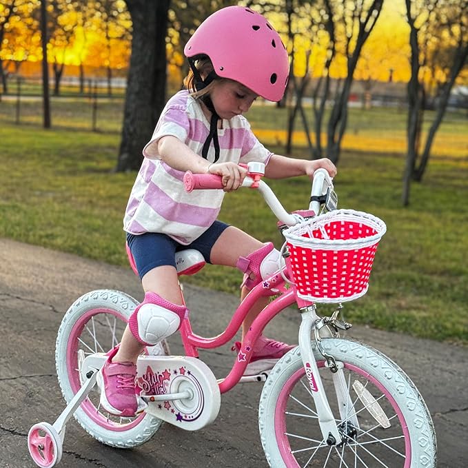 RoyalBaby Girls Bike EZ Bike Stargirl Training Free Balance to Pedal Easy Learning Bicycle, 12-20 Inch for Toddlers & Big Kids.