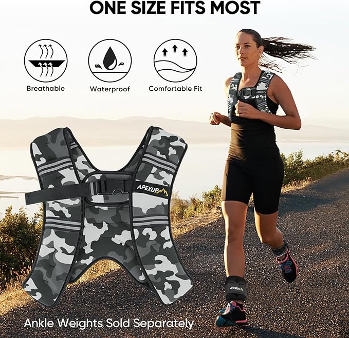 APEXUP Weighted Vest Men Women, Weight Vest for Women Workout Equipment for Strength Training Running