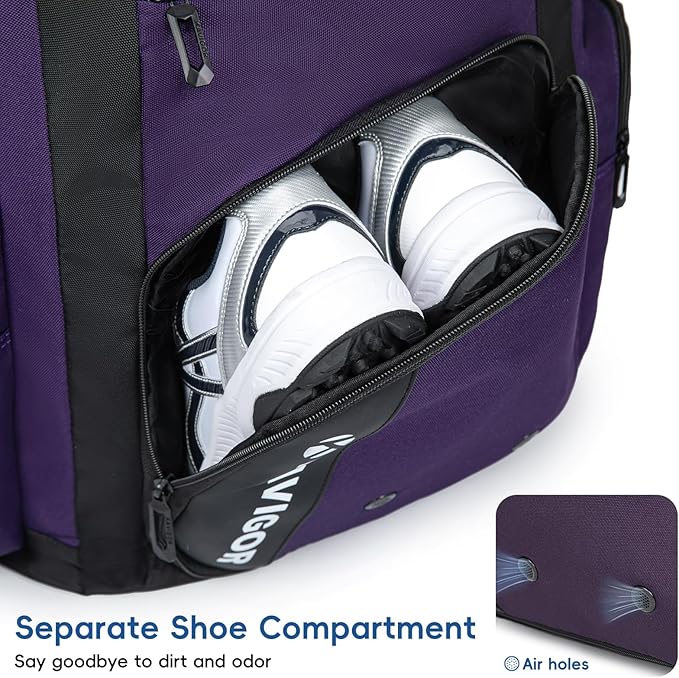 Baseball Bag for Youth and Adult, Softball Bag 50L Large Capacity Holds 4 Bats, Equipment Backpack with Shoes Compartment