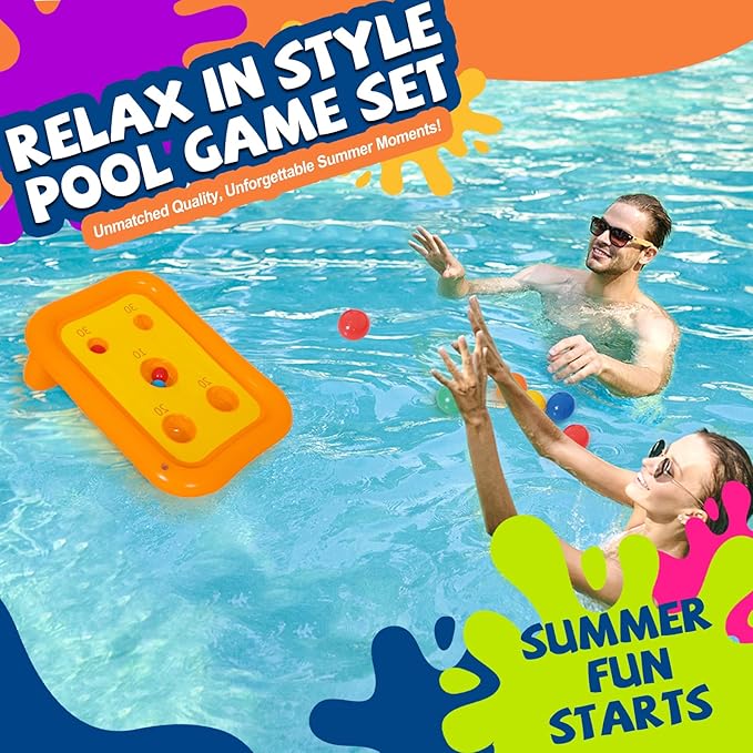 DIMAR GARDEN Pool Toss Ball Game Toy for Swimming Pool Party Toys Deals, Orange