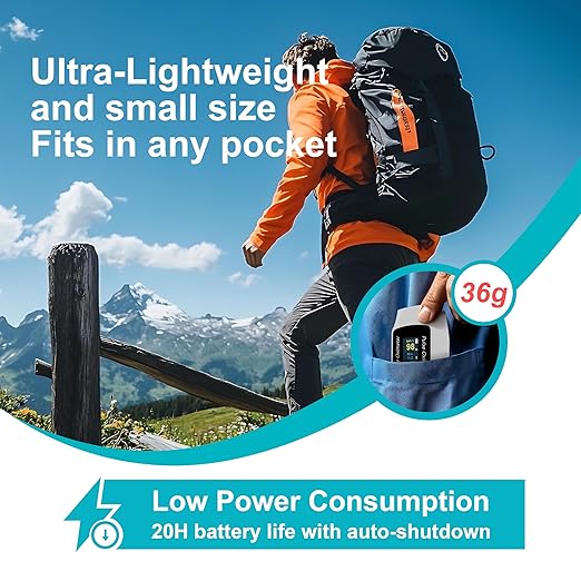 Bluetooth Fingertip Pulse Oximeter with Respiration Pressure,High Accuracy O2 Meter for All Skin, Portable SPO2 & Pulse Rate Monitor for Children Adults,Carry Bag and Lanyard Included