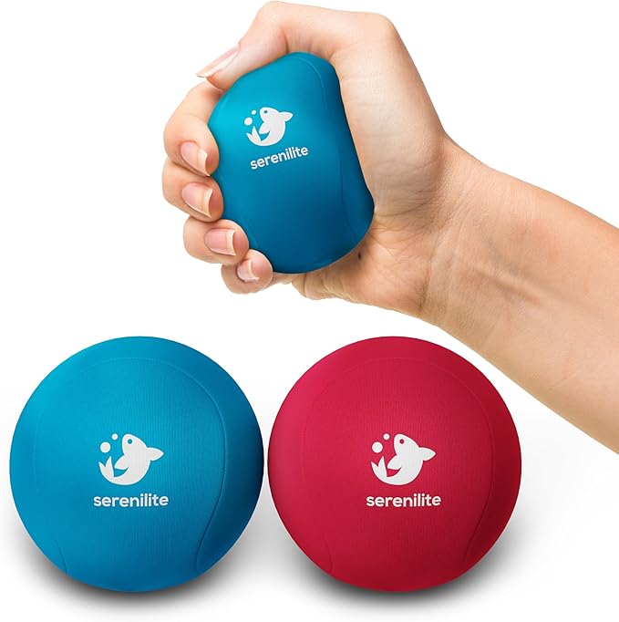 Serenilite Stress Balls for Adults, Squeeze Ball for Hand Therapy, Stress Ball, Hand Exercisers for Therapy & Grip Strengthening, Physical Therapy Balls, Hand Grip Strengthener.