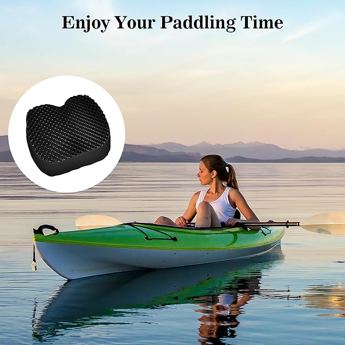Kayak Seat Cushion, Anti Slip Gel Seat Cushion for Long Sitting on Boat, Canoe, Sup, Chair