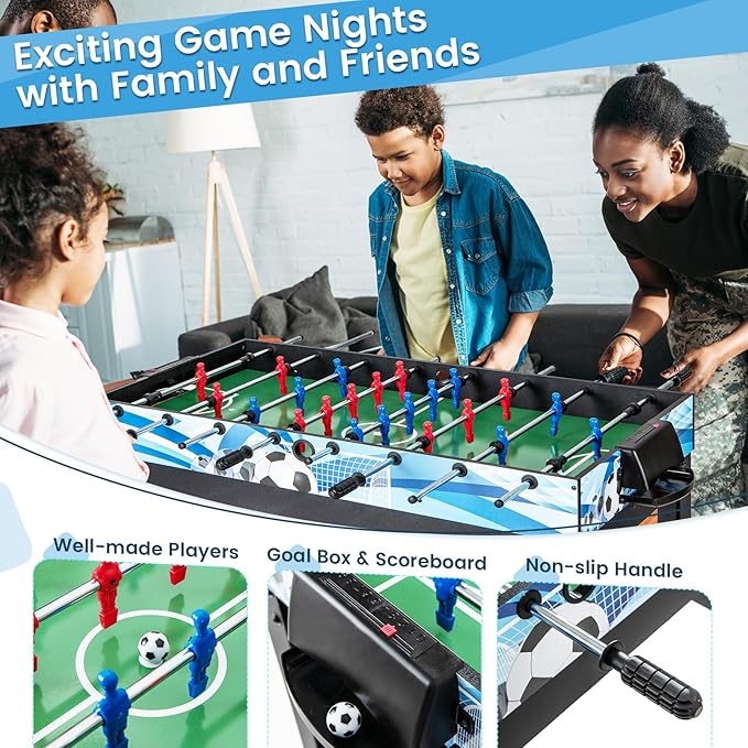 GYMAX Multi Game Table 48", 14 in 1 Combo Game Table w/Basketball, Billiards, Foosball, Ping Pong, Hockey, Shuffleboard, Bowling, Chess, Checkers, Backgammon, Tic Tac Toe for Game Room, Family Night