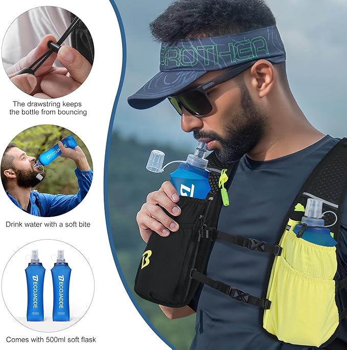 Running Vest Hydration Backpack for Men Women, 5L Lightweight Running Backpack Hydration Pack for Marathon, Trail, Cycling, Hiking, Jogging