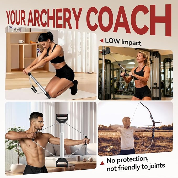 Multi-Function Isometric Exerciser, 4-Level Resistance Trainer (26-90 lbs) for Home Gym - Chest Expander, Arms Twister, Thigh & Archery Workout Tool for Full Body Strength Training