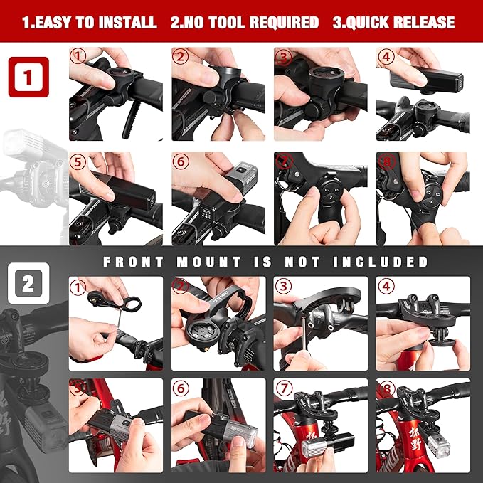 TOWILD BR1000 Bike Lights for Night Riding,1000 Lumen Lightweight Bike Front Light,Long Battery Life,Compatible with Garmin/GoPro Mount,3500mAh Rechargeable&Replaceable Battery,for Commuter Cyclists