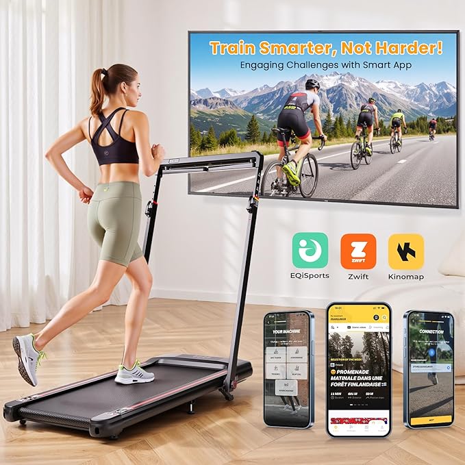 Walking Pad Treadmill with Desk Workstation, 3.0HP Under Desk Treadmills with 8% Incline Handle Bar, Foldable Portable Treadmill for Home Office, 300lbs Capacity, Remote Control, APP