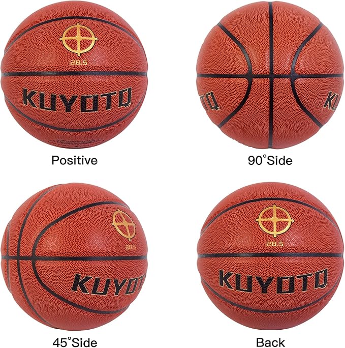 KUYOTQ Kids Toddler Youth Adult Size 3/4/5/6/7 Basketball 22/25.5/27.5/28.5/29.5" Thickened Rubber or Faux Leather Basketball for Boys Girls (Deflated)