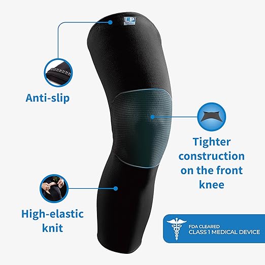 LP SUPPORT 667 Compression Sleeve Leg Full Length for Sports, Cycling, Running, Basketball, for Men Women (Blue, XL, 1pcs)