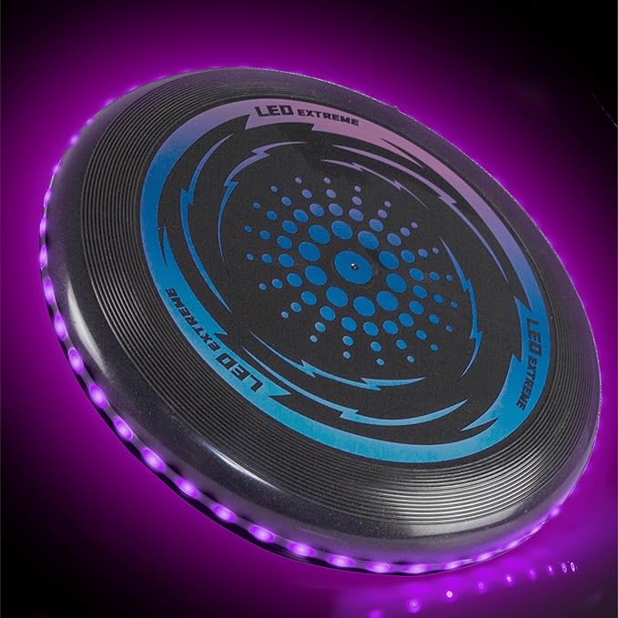 Toysery LED Light Up Fresbee - Glow in The Dark Fresbee for Kids and Adults, Flying Disc Adventure for Day and Night - Easy to Use Ideal for Camping Game