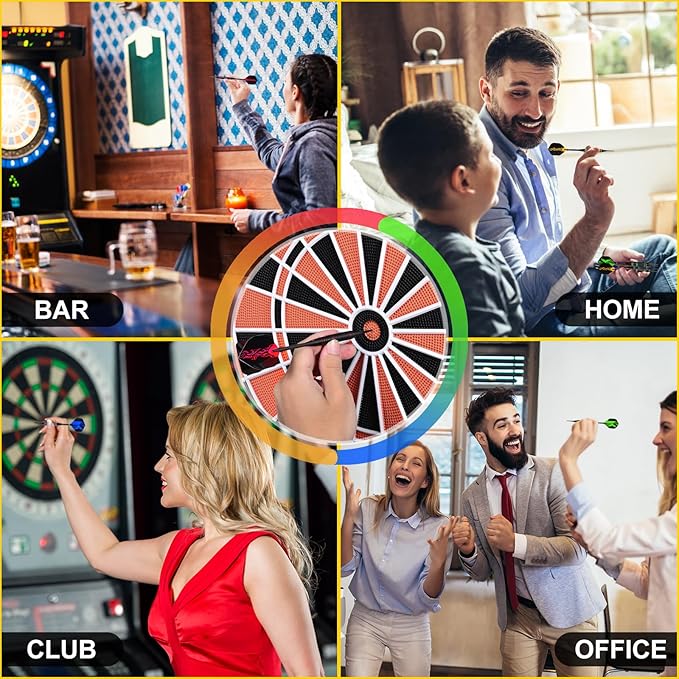 Darts Plastic Soft Tip, Professional Dart Set, 12Pcs 18Gram with 120 Extra Tips, 6 One-Piece Dart Wings, Flight Protector, Tool Wrench, Storage Case, Darts Set for Electronic Dartboard