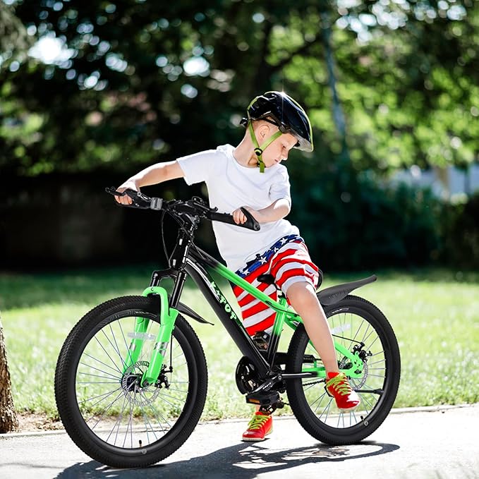 20'' Kids Mountain Bike for 7-10 Years Old Boys Girls, Kids Retro Cruiser Bike Hybrid Kids Bike Carbon Steel/Lightweight Aluminum Frame, Kids' Bicycles for Boys Girls Beginner Level Riders