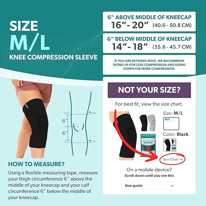 BraceAbility Knee Compression Sleeve - Knit Knee Pain Brace for Men and Women, Arthritis Relief, Meniscus Tear, Running, Workout, Sports, Swelling, Athletic Support for Joint Stability (M/L Black)