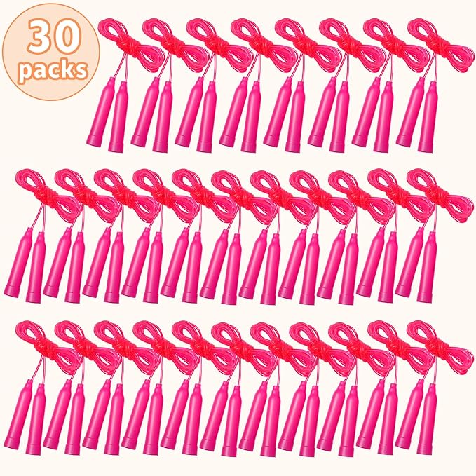 30 Pcs Kids Jump Rope,Colorful Jump Ropes for Kids,7.2 Feet Plastic Jump Ropes,Adjustable Skipping Rope,Jumping Ropes for Party Favors,Birthday Gifts,Indoor Outdoor Activity