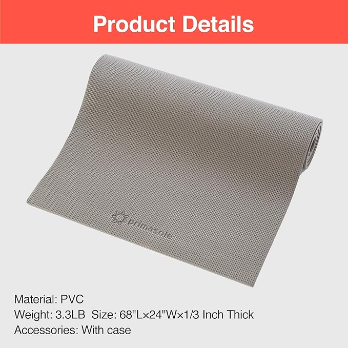 Yoga Mat with Carry Strap for Yoga Pilates Fitness and Floor Workout at Home and Gym Non-slip 9 colors