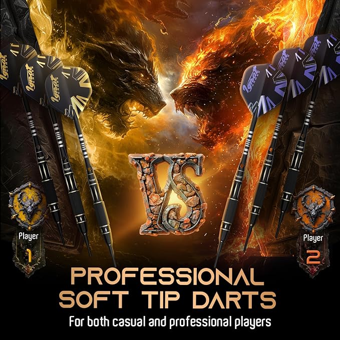 IgnatGames Premium Soft Tip Darts – 6/12 Pack Brass Barrels with Aluminum Shafts, 16 GlideXPro Flight Set, Tool Kit, Giftable Case & 100 Extra Tips